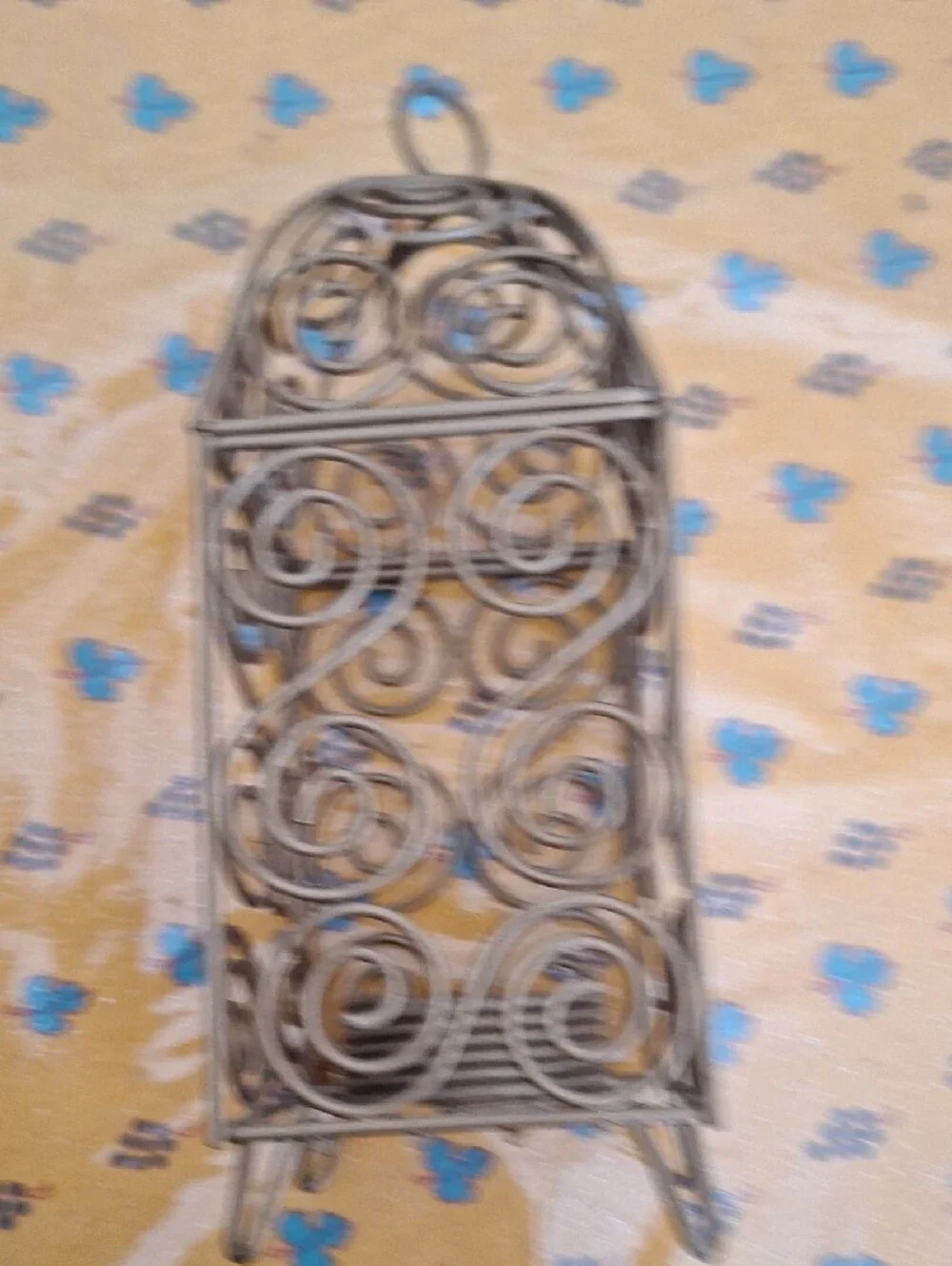 Gold Scrollwork Metal Lantern Candle Holder